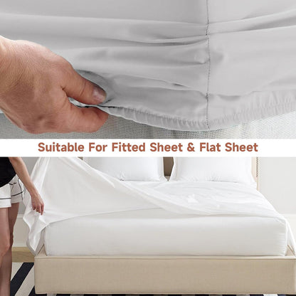 Bed Sheet Straps, Upgrade Fitted Bed Sheet Holders for Corners, Non Slip Sheet Clips White 4Pcs
