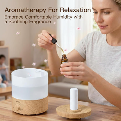 AZEUS SK7620 1.8L Ultrasonic Humidifier with 7 Color Night Light, Cool Mist Humidifier with Adjustable Output, Quiet Operation & Auto Shut-Off for Home and Office