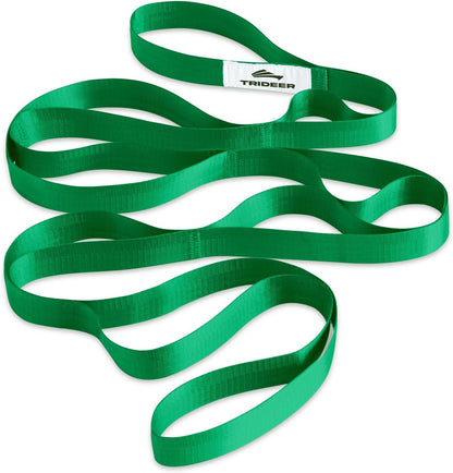 Trideer Non-Elastic Stretching Strap with Loops for Physical Therapy & Rehab, Knee Hip Leg ROM Post-Surgery, Yoga Strap for Stretching, Leg Lifter Strap Mobility Aid, Hamstring Calf Back