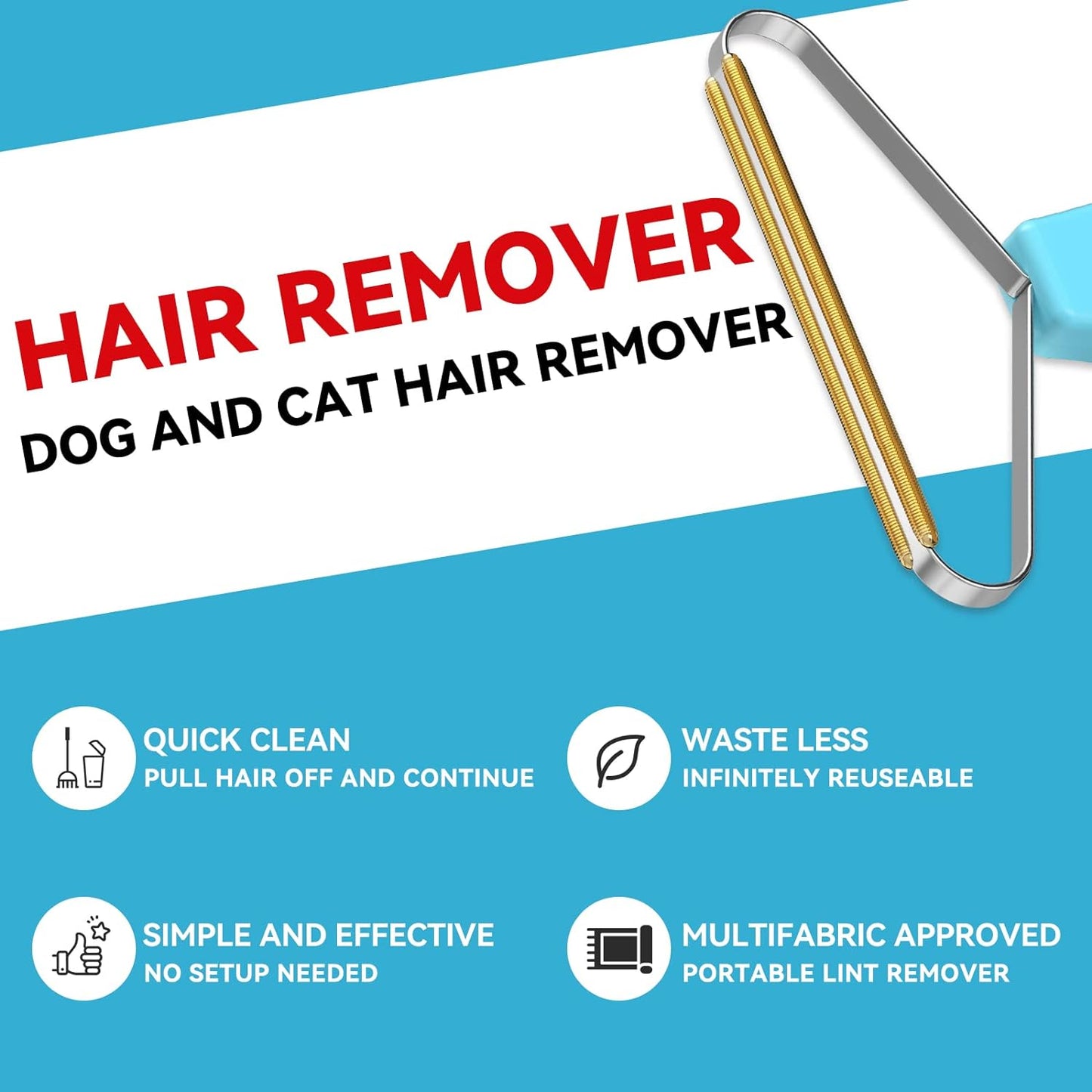 Pet Hair Remover, Dog and Cat Hair Remover, Carpet Rake, Carpet Scraper | Pet Hair Removal Tool, Carpet Rake for Pet Hair Removal, Pile Brush, Carpet, Car Cushions, Sofa, Pet Bed, Furniture, Rug