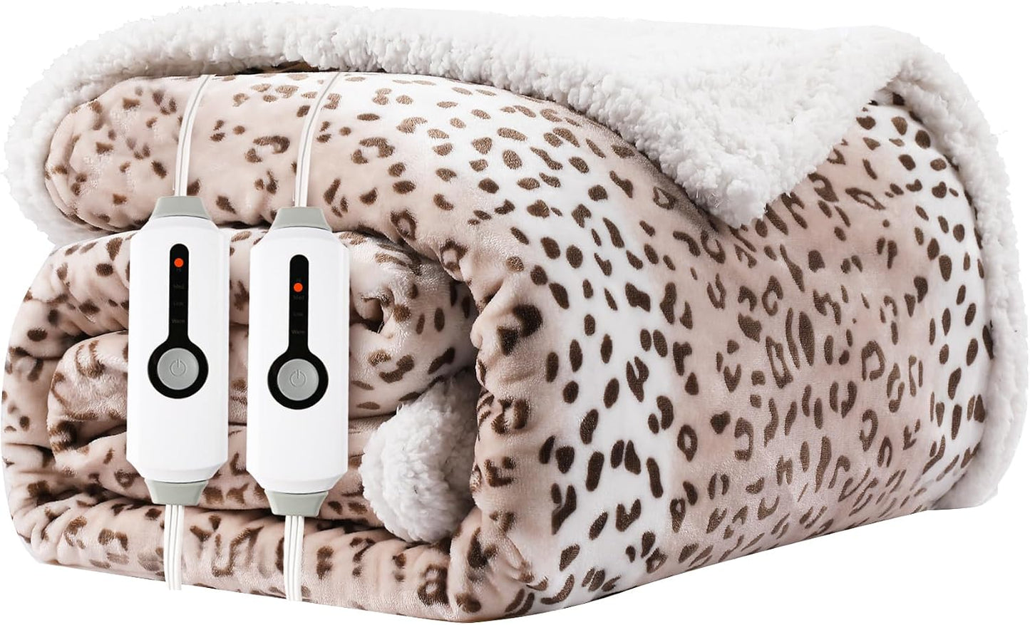 Electric Heated Blanket Full Size 72"x84" – Light Gray | ETL for Safe Overnight, 4 Heat Settings & 10H Auto Off, Dual-Sided Microplush Sherpa for Home Night, Machine washable