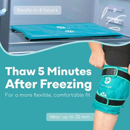 Medi Grade Knee Ice Pack Wrap, Reusable Ice Pack for Knee Pain and Surgery