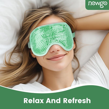 NEWGO Cooling Gel Eye Mask - Reusable Cold Pack for Puffy Eyes, Dark Circles, Migraine, Stress Relief - Purple With Soft Plush Backing