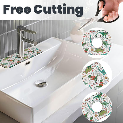Wildflowers Floral Flower Kitchen Sink Splash Guard Faucet Mat Super Absorbent Fast Drying Mat Sink Gadgets-Fast Drying Pad Sink Mat For Kitchen Bathroom (15" X 5.5" )