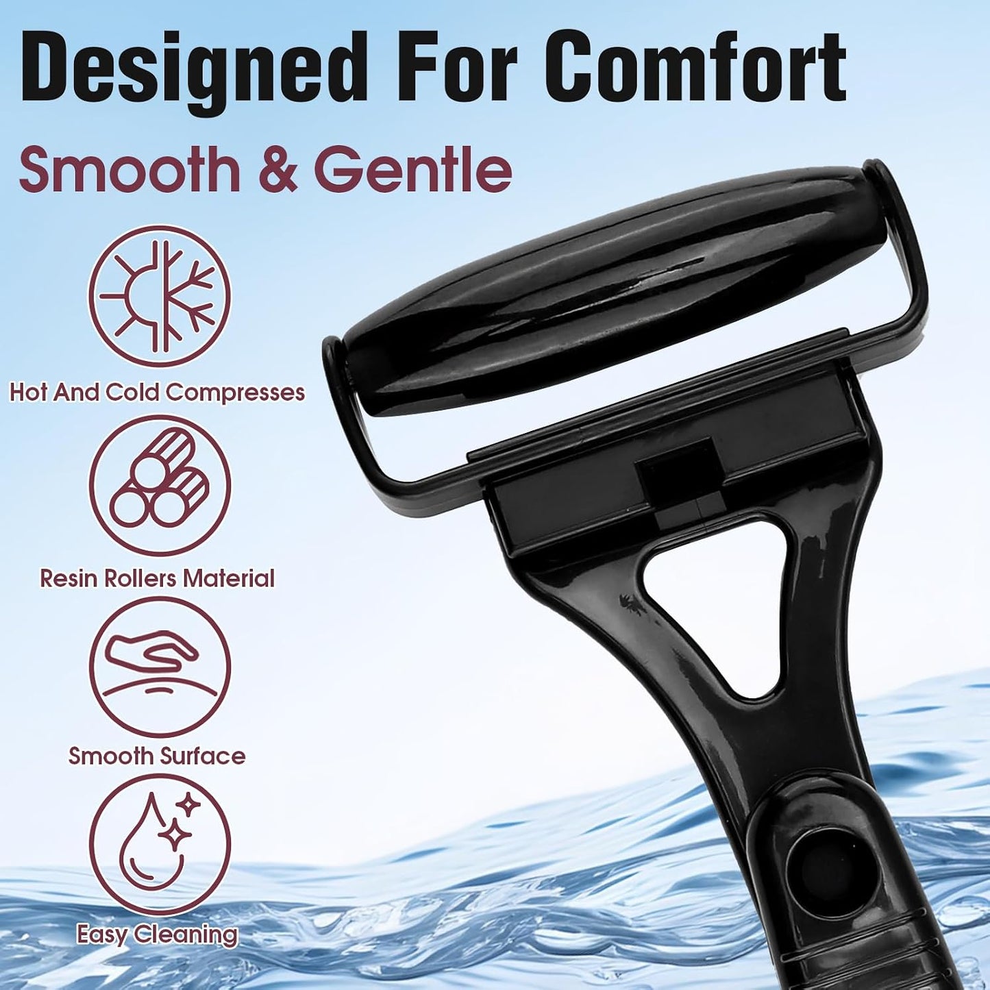 Back Massage Rollers Hot and Cold Compresses, Sturdy and Portable | Foldable Manual Leg Massage Rollers for Facial Neck Back, 3 Rollers with Storage Bag, Relaxation Muscle for Men Women(Black)