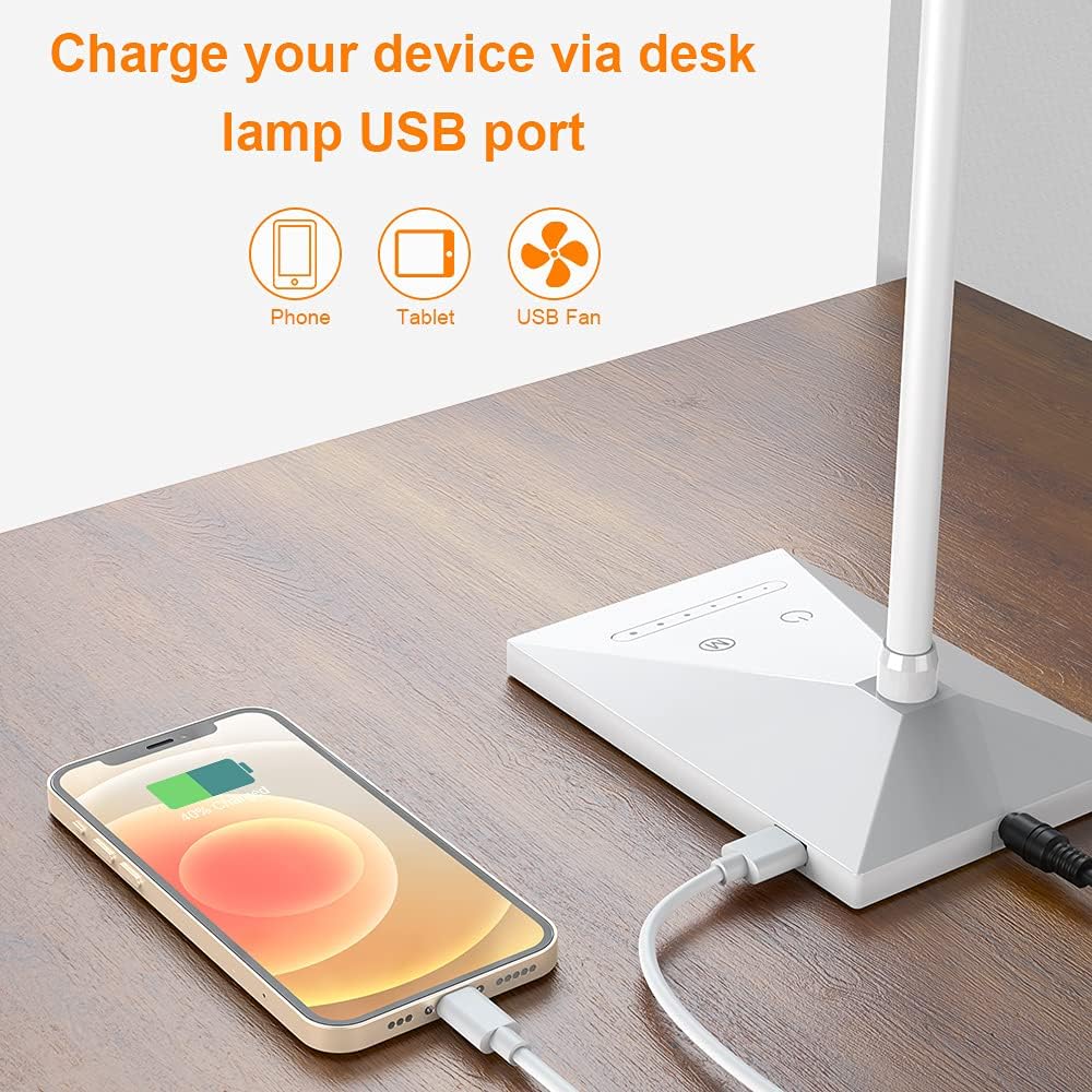 Vansuny Clip on LED Desk Lamp, Eye-Caring USB Reading Light for Home Office