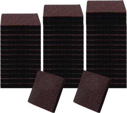 48 Pcs 1"/25mm Square Felt Furniture Pads, 5mm Thick, Brown | Self Adhesive, Anti Scratch Floor Protectors, For Furniture Feet Chair Legs