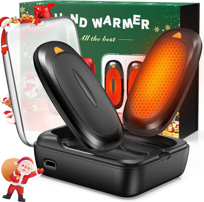 3-in-1 Electric Hand Warmers Rechargeable 2 Pack,14000mAh Portable Dual-Sided Handwarmer with Charging Case, 3 Levels Fast Heating Pocket Warmers,Gifts for Men,Women,Raynauds,Hunting Gear
