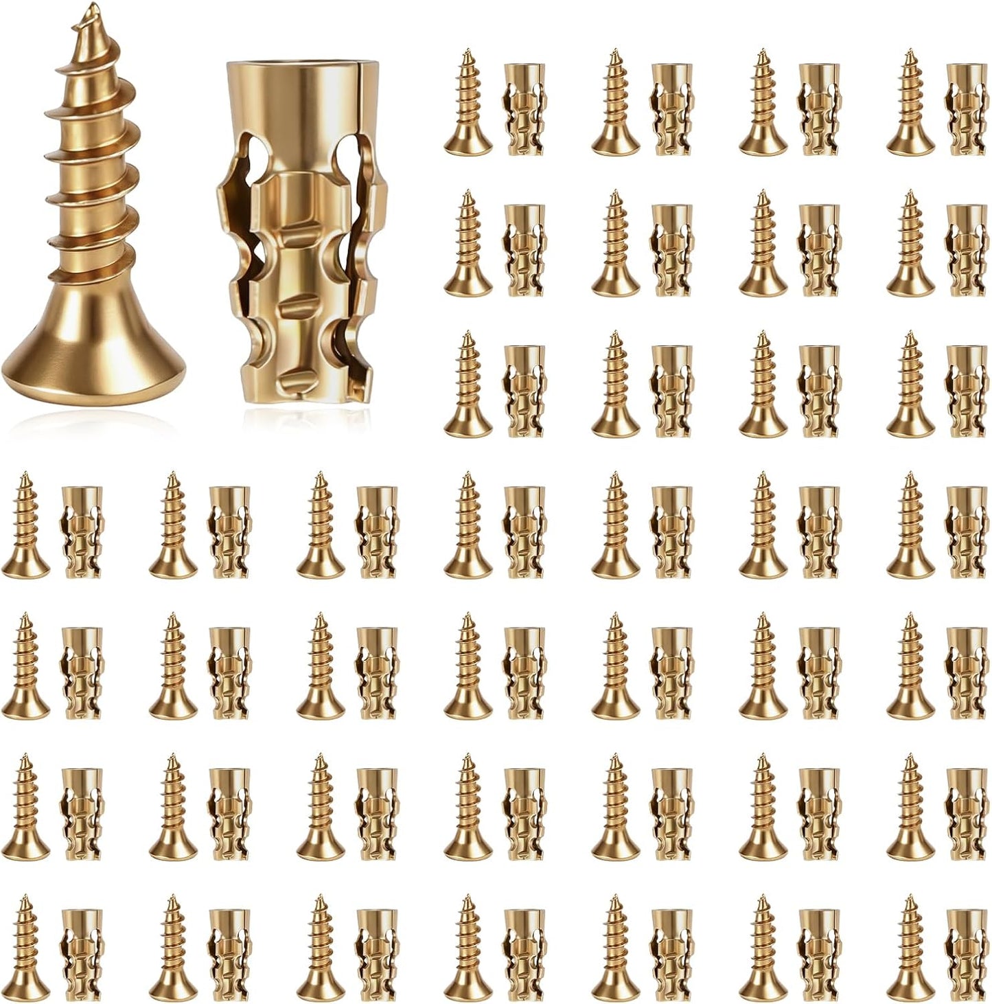 100Pcs Expansion Screws Hinge Repair Cabinet Stripped Kit for Door Hinge Repair, 6 X 14 Mm Stripped Thread Restoration Stone Expansion Anchor for Door Fastening, Short Screws with Anchors