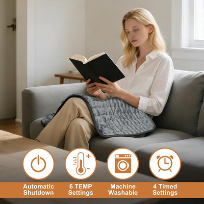 Electric Heating pad for Back Neck Shoulder Knee Arms Legs- Electric Heat Pads with 6 Heat Settings & Auto Shut Off Heat Heating Pad for Birthday Mother Father Girl Men Women