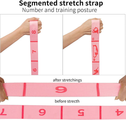 8 Loops Stretching Strap for Kids, Extended Dance Stretch Band Elastic for Ballet & Gymnastics, Children's Resistance Bands for Flexibility Training, Dance Equipment for Girls