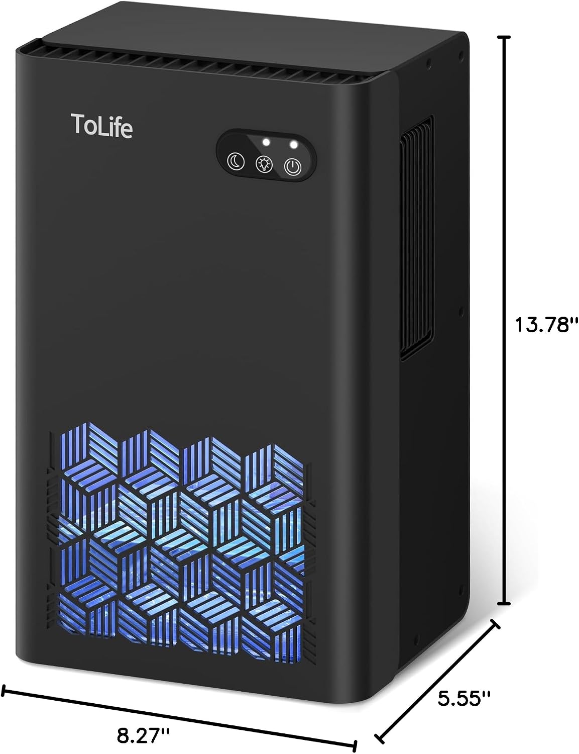 ToLife Dehumidifier for Home, 1000 sq.ft Dehumidifiers for Bedroom Bathroom Basement with 95 OZ Water Tank, Auto Shut Off 7 Colors LED Light, White Black