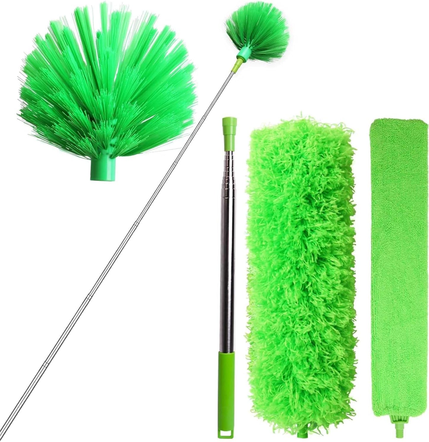 Flat Gap Dust Cleaner with Extendable Pole, Bafezoze Retractable Under Appliance Duster with 2 Washable Microfiber Pads, Slim Flexible Gap Mop for Cleaning Under Bed Sofa Cabinet Refrigerator Gray