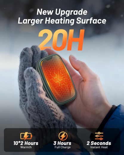 Hand Warmers Rechargeable 2 Pack, 3-Settings Rechargeable Hand Warmer, AI Smart Heating, Pocket Portable Electric Hands Warmer, Magnetic Handwarmers, A Winter for Kids and Loved Ones