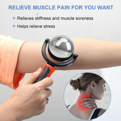 Cold Massage Roller Ball with Handle-Back Muscle Metal Ice Roller Ball Tool