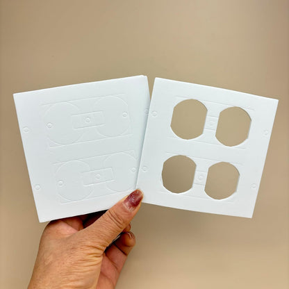 30 PCS Electrical Outlet Insulation Pads, Wall Plate Outlet Sealers, 3mm Extra Thick 2-Gang Outlet Insulators Draft Sealers for Light Switch Covers, White