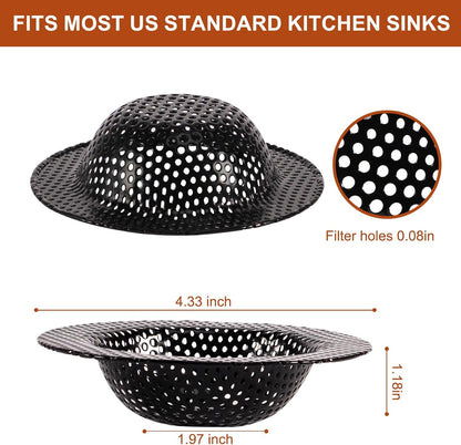 2 pcs Heavy Duty Stainless Steel Slop Basket Filter Trap, 2.75" Top / 1" Mesh Metal Sink Strainer,Perfect for Kitchen Sink/Bathroom Bathtub RV Wash Basin Floor Drain Balcony Drain Hole
