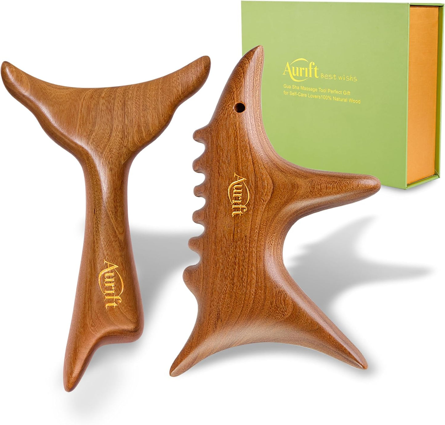 Wooden Gua Sha Tool Set for Face & Targeted Body Massage –Trigger Point Massage, Multi-Angle Manual Acupressure Tools with Gift-Ready Box for Self-Care & Relaxation