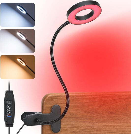 Clip On Reading Light for Bed, 670nm Red Light