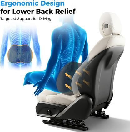 Lumbar Support Pillow for Car – Memory Foam Whole Back Relief