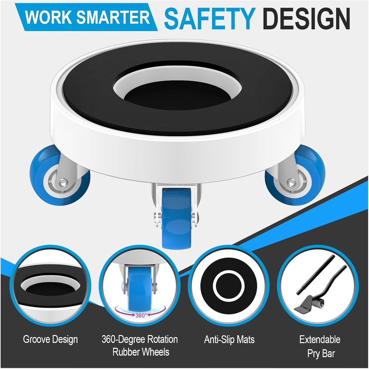 New Upgrade Furniture Sliders: Furniture Movers with Wheels & Groove | Furniture Dolly with 360° Rotatable Wheels - Appliance Roller for Moving Heavy Sofa Bed - Load Capacity Up to 750lb