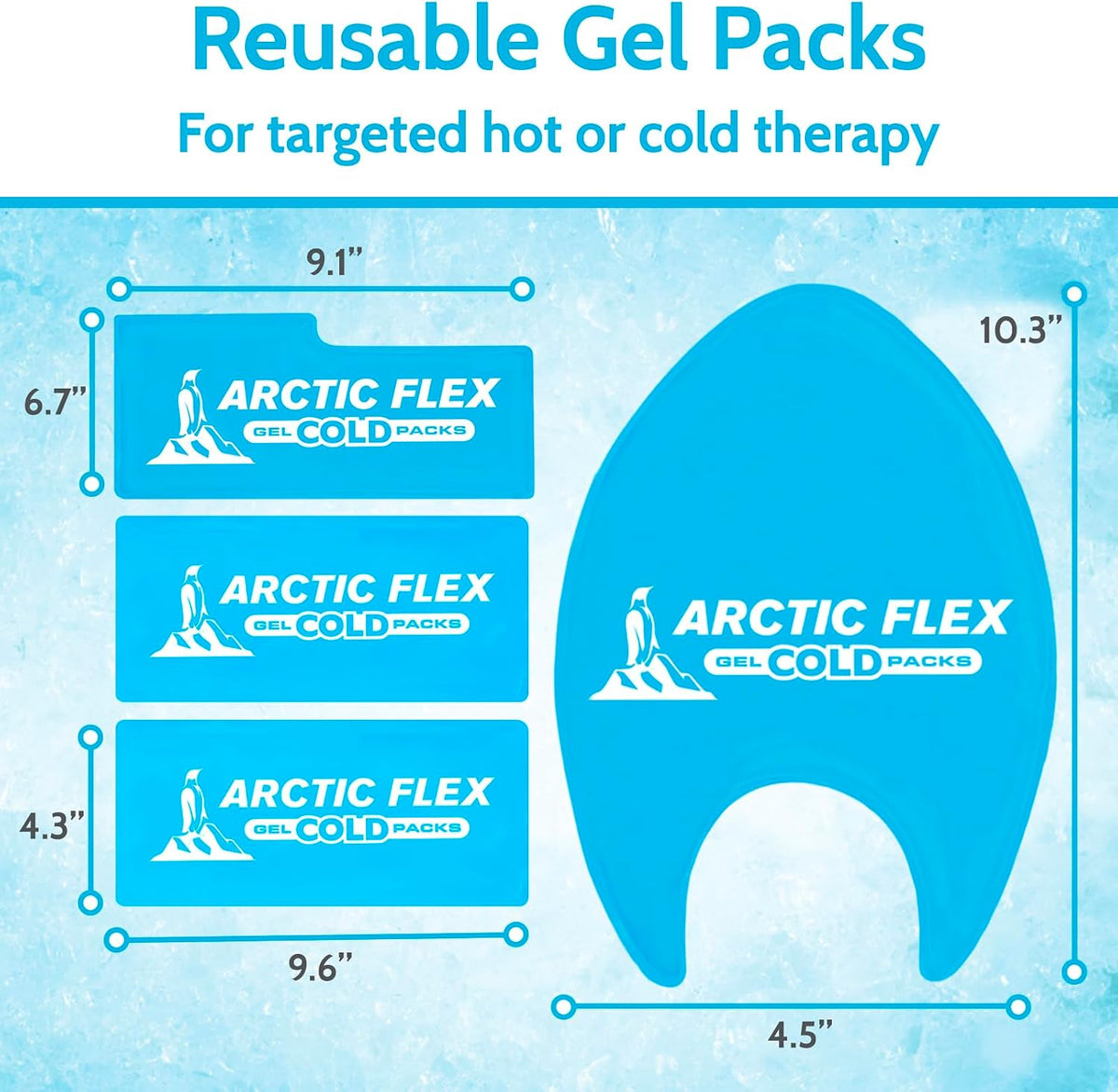 Arctic Flex Gel Replacement Packs - Ice Packs Reusable for Elbow Ice Brace