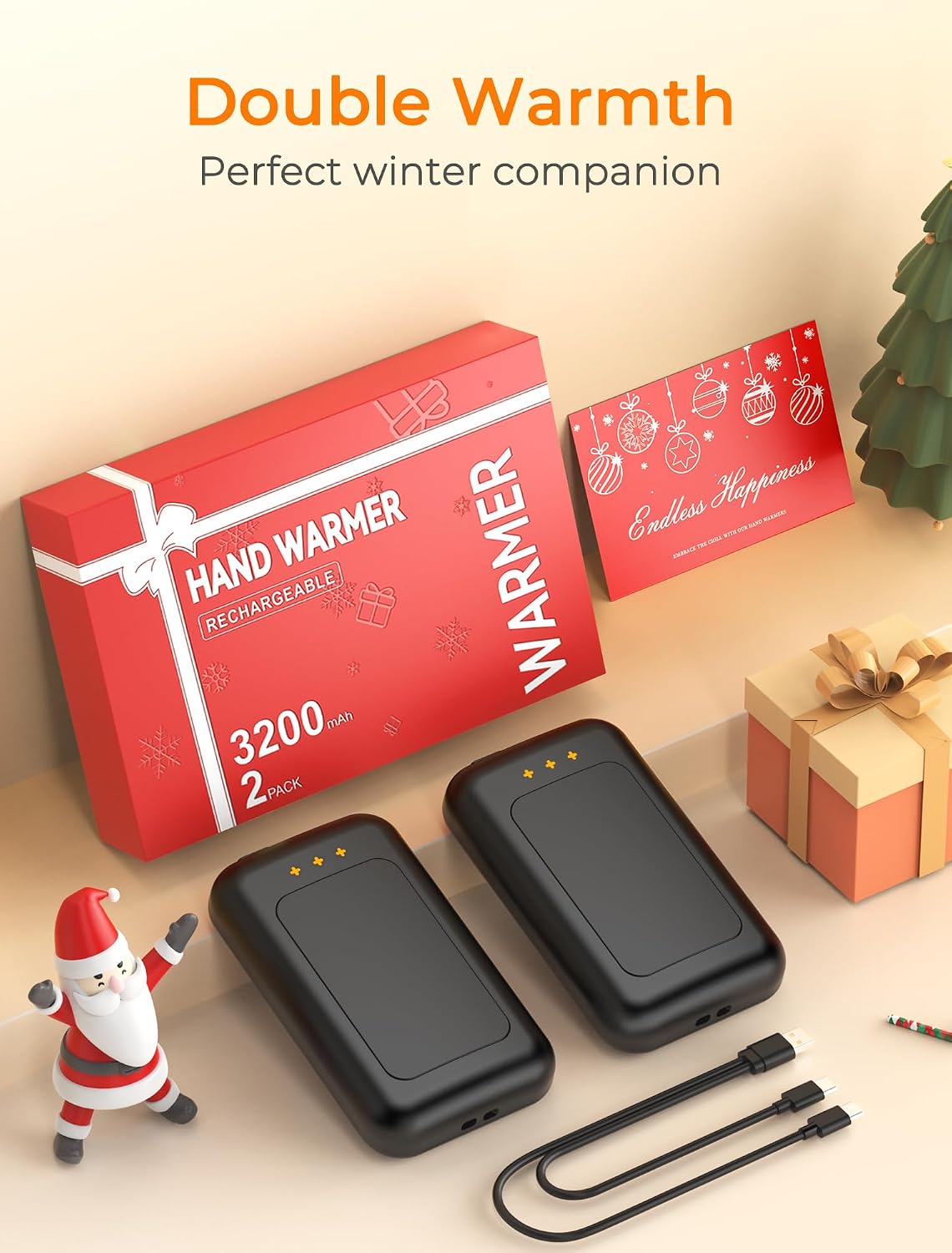 Electric Hand Warmers Rechargeable, Rechargeable Hand Warmer, Portable Hand Warmer for Outdoor Camping Hunting Golf Accessories, Gifts for Women Men