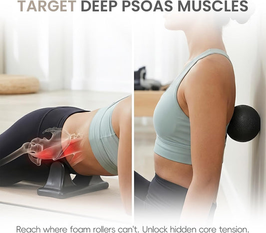 Psoas Muscle Release Tool & Peanut Massage Ball Set – 2-in-1 Deep Tissue Hip Flexor Massager for Back & Glute Tension Relief – Precise Trigger Point, Myofascial Release & Mobility Recovery