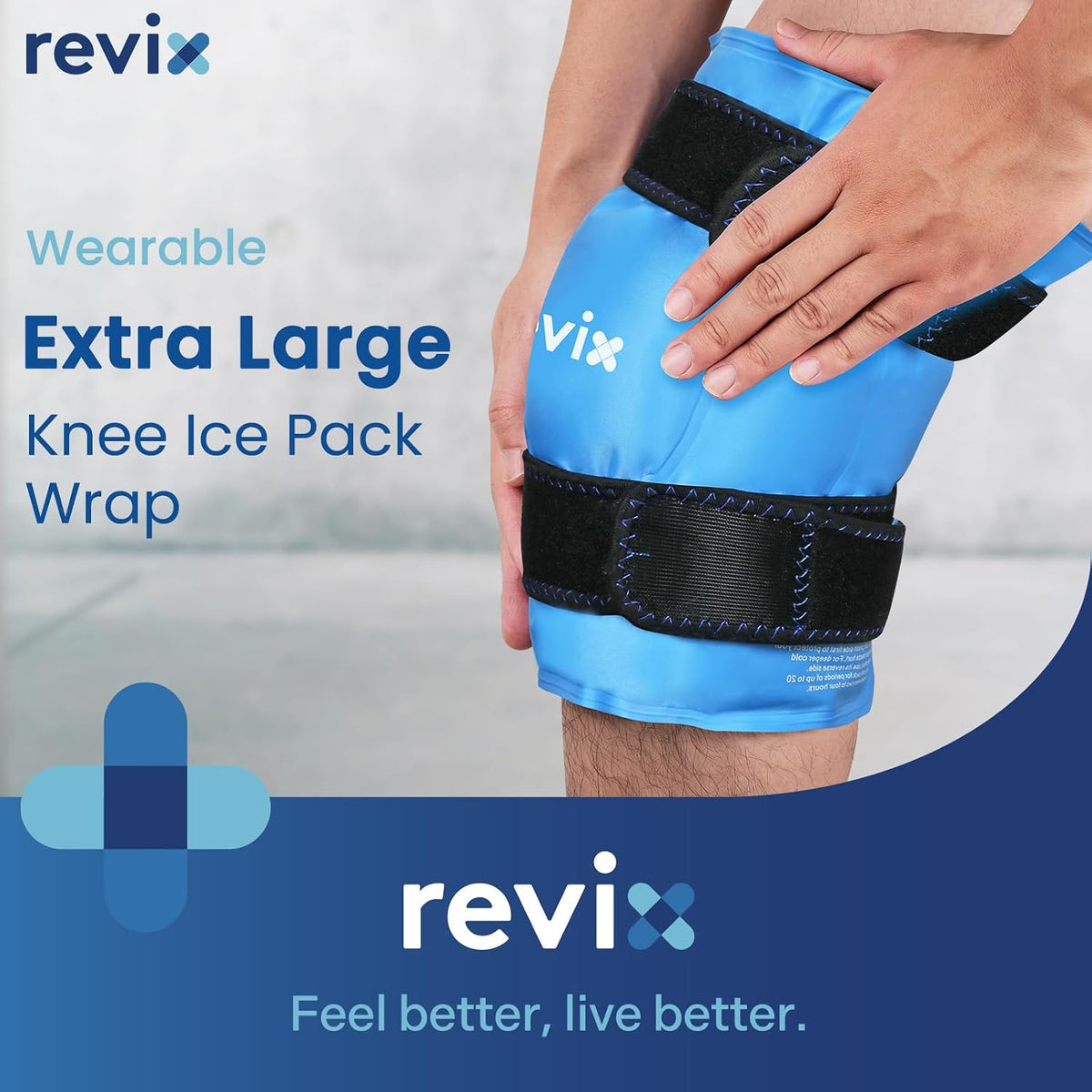 REVIX XL Knee Ice Wrap Around Entire Knee, Gel Ice Pack for Muscle Ache, Cold Pack to Reduce Discomfort and Promote Flexibility, Soft Plush Linings, Purple