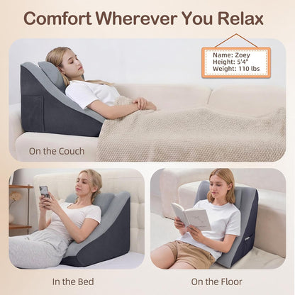 Vekkia 21” Back Rest Pillow with Dual-Layer Foam for Reclining and Sitting