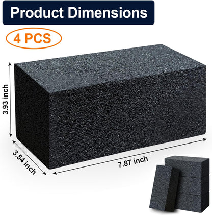 4 Pack Grill Cleaner Brick, Heavy Duty Pumice Stone Cleaning Brick
