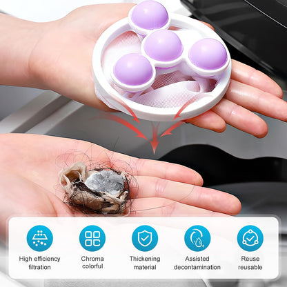 3PCS Washing Machine Lint Catcher, Floating Washing Machine Filter Bags, Reusable Washing Machine Hair Filter Mesh Bags, Laundry Lint Catcher for Washing Machine (Mix)