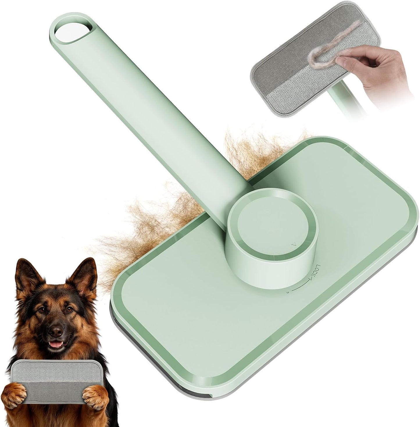 Rundik Pet Hair Removal Tool, Reusable Lint Brush for Multi-Fabric Edge | Upgraded Lint Broom Electrostatic Lint Brush Ideal for Pet Hair Removal, Couch & Bedding Cleaner, Dog & Cat Fur Removal