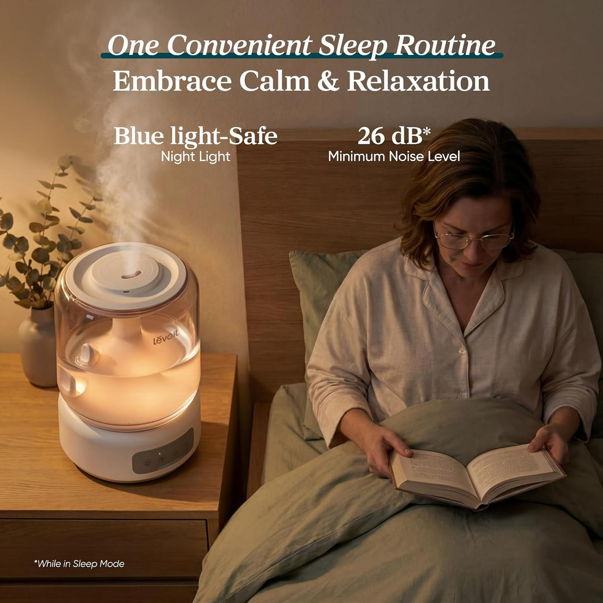 Levoit Humidifiers for Bedroom Large Room, 6L, 60H Runtime, 26dB, Smart App