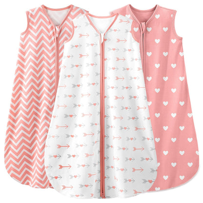 Yoofoss Baby Sleep Sack 0-6 Months Wearable Blanket for Babies 100% Organic Cotton 2-Way Zipper TOG 0.5 Toddler Sleeping Sack 3 Pack, Sleep Sacks
