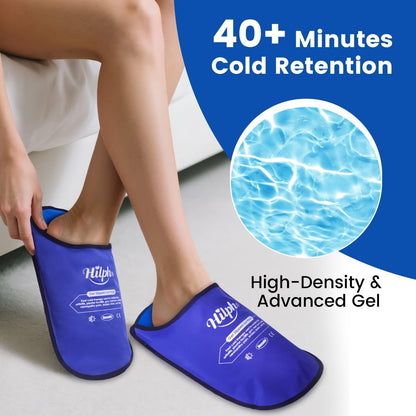 Hilph Foot Ice Pack Slippers, 1 Pair Ice Pack for Feet & Toes Pain Relief | Reusable Hot Cold Therapy for Plantar Fasciitis, Gout, Bunions, Neuropathy Relief, Surgery Recovery, HSA Eligible FSA, Blue