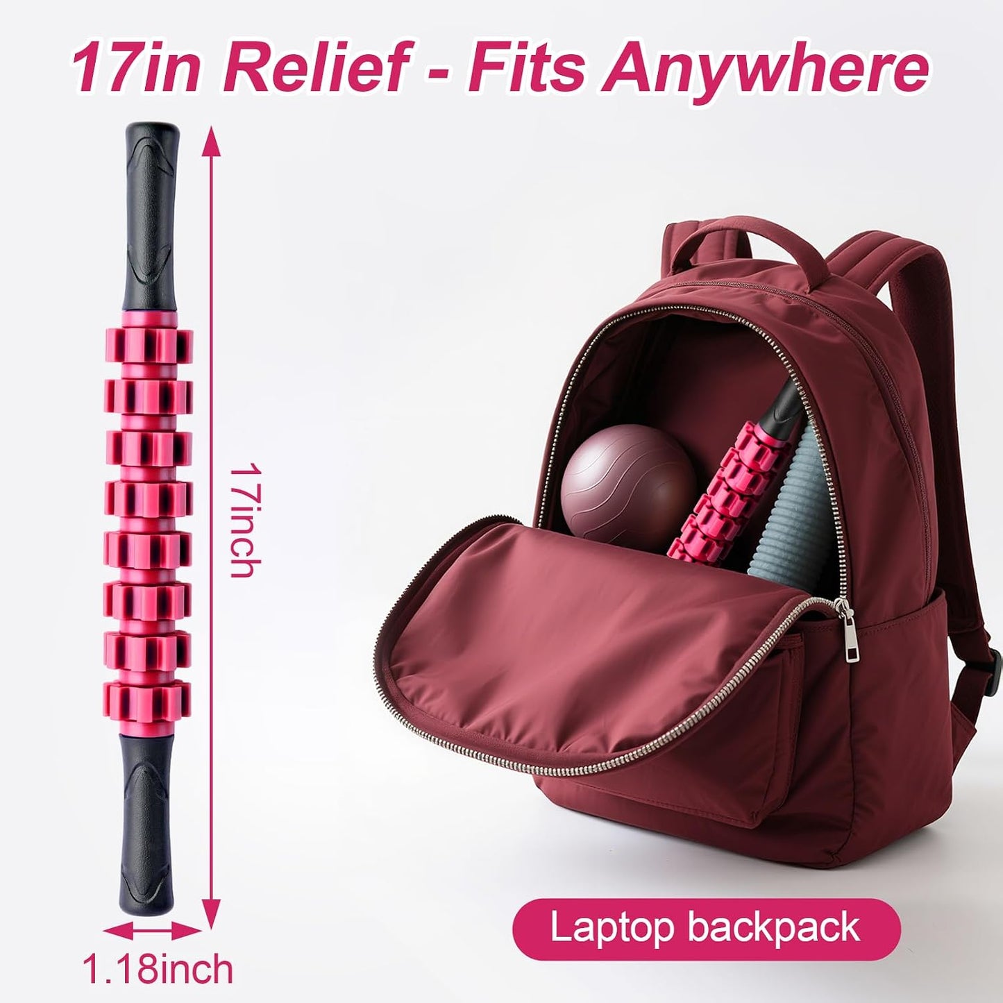 Massage Roller, Muscle Roller Stick, Therapy Roller Stick for Legs, Calf, Thigh, Lipo Roller for Relief Muscles, Deep Tissue Massage Rolling Pin for Trigger Points, Help Sore Muscle Recovery