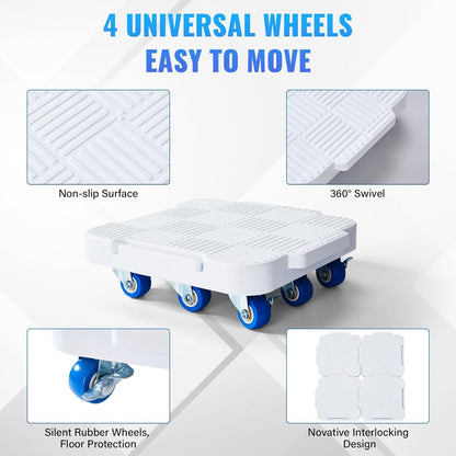 Appliance Rollers,Furniture Sliders,4 Moving Dollys Connectable | 360° Rotation Furniture Dolly Heavy Duty Furniture SlidersTool Set Moving Refrigerator Sliders Sofa Moving Sliders