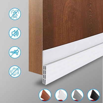 Ainiv Door Draft Stopper Under Door Seal, 2" W x 39" Cutable Soundproof Door Seal, Adhesive Under Door Sweep Weather Stripping Soundproof Kit, Under Door Draft Stopper Seals Anti-Collision-Black