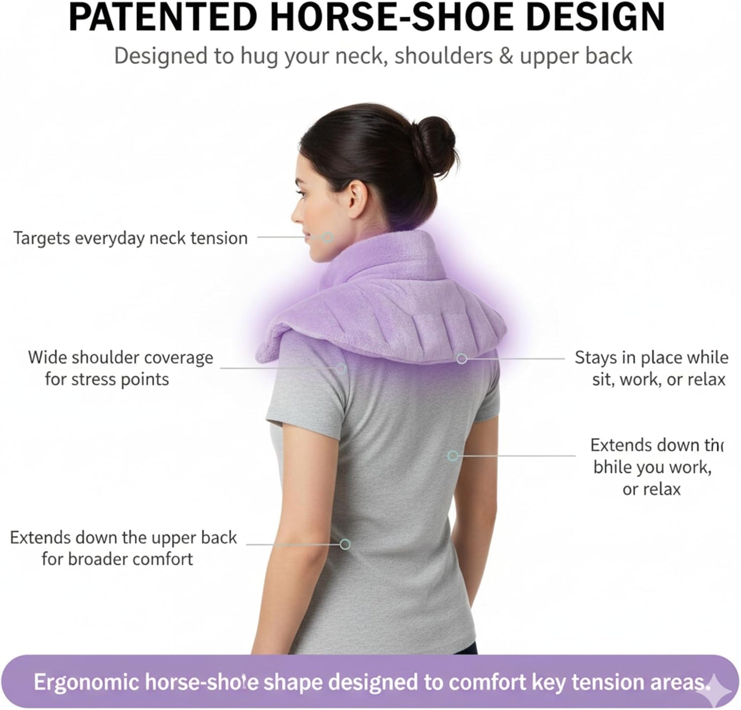 Herbal Concepts Neck Heating Pad & Shoulder Wrap | Microwave Heating Pad with 12 Herbs Aromatherapy| Cordless Heating pad, Blue