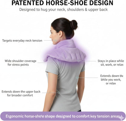 Herbal Concepts Neck Heating Pad & Shoulder Wrap | Microwave Heating Pad with 12 Herbs Aromatherapy| Cordless Heating pad, Blue