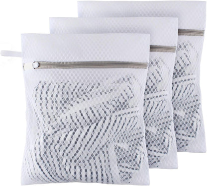 10 Pack Mesh Laundry Bags for Delicates with Non Rust Zipper- MDSXO White Laundry Bags Mesh Wash Bags, Easy Fit Bra, Sock,Lingerie,Sneaker,Baby Laundry for Washing Machine Travel Storage[1XL/3L/3M/3S]