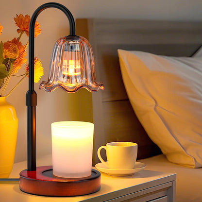 Candle Warmer Lamp Electric Timer: Dimmable Candles Warming Lamps - Height Adjustable Burner Jar - No Flame Scented Melts Wax - All Candle Jars Home Decor Table Light