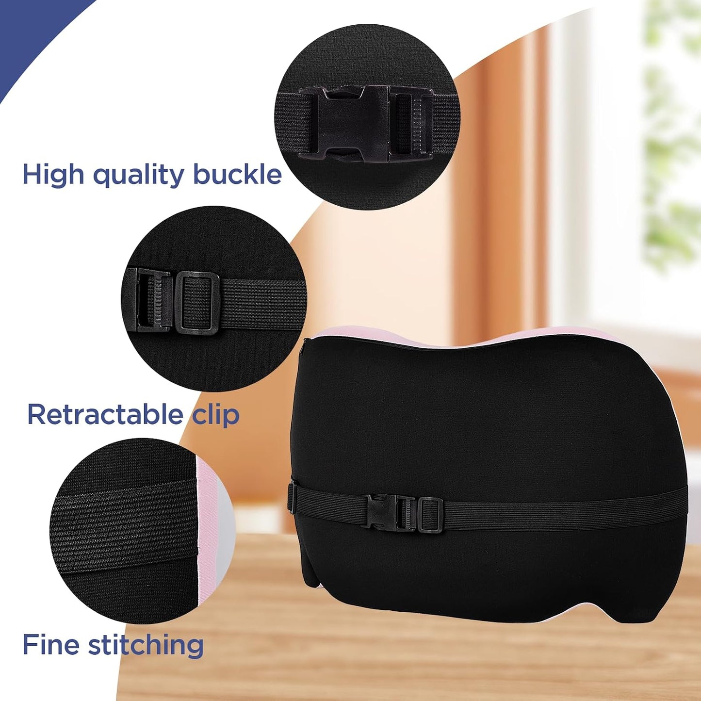 Lumbar Support Pillow for Office Chair, Memory Foam Car Back Cushion | Lumbar Pillow Lower Back with 4d Mesh Cover Adjustable Straps, Ergonomic Chair Back Pillow for Office, Car, Gaming Chairs