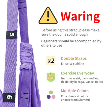 Leg Stretcher Strap Adjustable Fitness Strap Band for Waist Trainer Stretching Door Swing Flexibility Tensile Trainer with Carrying Pouch Back Bend Go Upside-Down for Yoga Practitioner Ballet Dancer Gymnastics Exercises