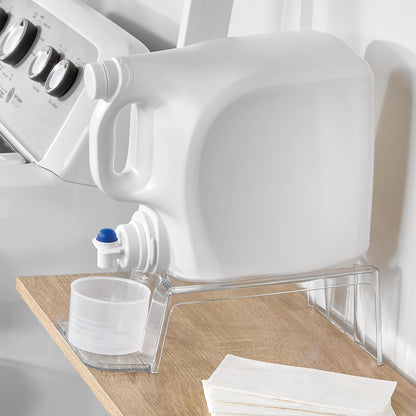 iDesign Laundry Detergent Holder, Clear | Liquid Detergent Stand, Laundry Room Organization
