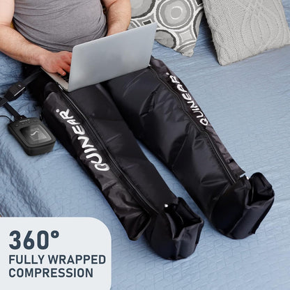 QUINEAR Leg Recovery Compression System for Athlete Post Workout, Professional Sequential Device for Massage Therapy, Foot and Leg Recovery Boots, Improve Circulation Reduce Muscle Soreness (Medium)