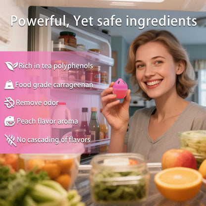 Refrigerator Deodorizer, More Effective Than Baking Soda(4Pcs/Lemon Flavor) | Removes stubborn fridge odors, food-grade raw materials with natural tea polyphenol extracts, 60–90 day lifespan