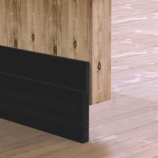 Huge Gap Door Draft Stopper,3.4" W x 39" L Widened Rubber Door Sweep, Black | Designed for Large Gaps - Self-Adhesive Weather Seal Blocks Drafts, Dust, Noise & Bugs, Works on Interior & Exterior Doors