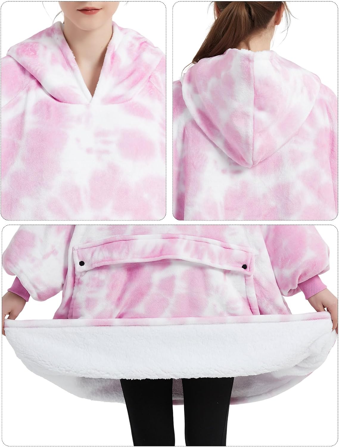 Wearable Blanket Hoodie for Adults With Pocket Strawberry Hoodie | Sherpa, Fuzzy Blanket Hoodie, Oversized Sweatshirt Blanket, Kangaroo Pouch, Cute Birthday Gifts for Sister, Cute Stuff